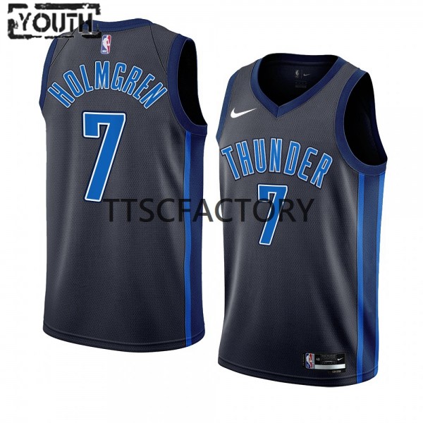 Oklahoma City Thunder Trikot Chet Holmgren 7 Nike 2022-23 City Edition Schwarz Swingman - Kinder